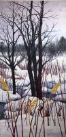 Brightening A Winter Day by Debra Lynn Carroll - Artist Painting & Showing Onsite At the Gallery