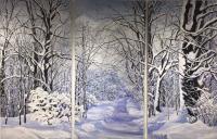 Lover's Lane (Triptych) by Debra Lynn Carroll - Artist Painting & Showing Onsite At the Gallery