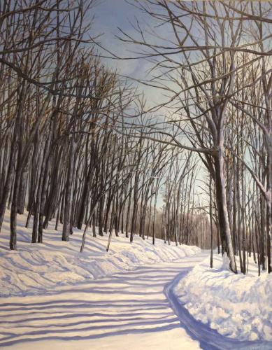 Winter Journey by Debra Lynn Carroll - Artist Painting & Showing Onsite At the Gallery