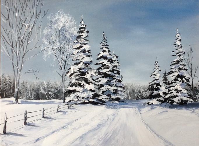 Art In A Box - Winter Trees by Janet Liesemer by "Art In A Box" Art Lessons