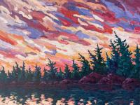 Fiery Sky Over the Bay by Jennifer Woodburn - Artist Showing Onsite At the Gallery