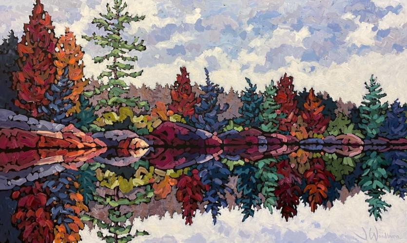 Lakeside Tapestry by Jennifer Woodburn - Artist Showing Onsite At the Gallery