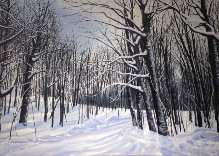 Winter in Kolapore by Debra Lynn Carroll - Artist Painting & Showing Onsite At the Gallery