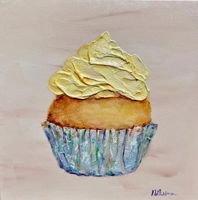 Fun Yellow Cupcake by Nadia Lassman - ARTIST SHOWING ONSITE AT THE GALLERY