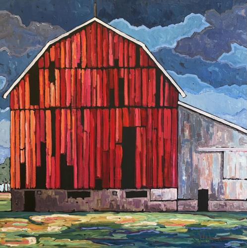 Big Red Barn by Jennifer Woodburn - Artist Showing Onsite At the Gallery