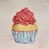 Strawberry Cupcake by Nadia Lassman - ARTIST SHOWING ONSITE AT THE GALLERY